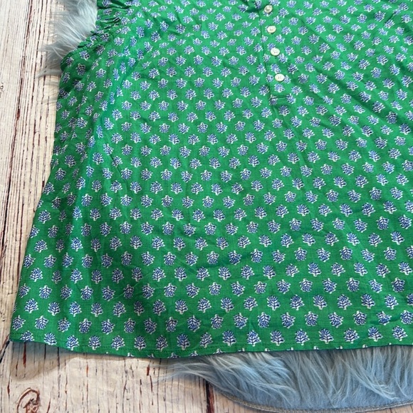 NWT J. Crew Factory Ruffle Front Flutter Sleeve Top Green Blue sz XXS - Picture 6 of 10